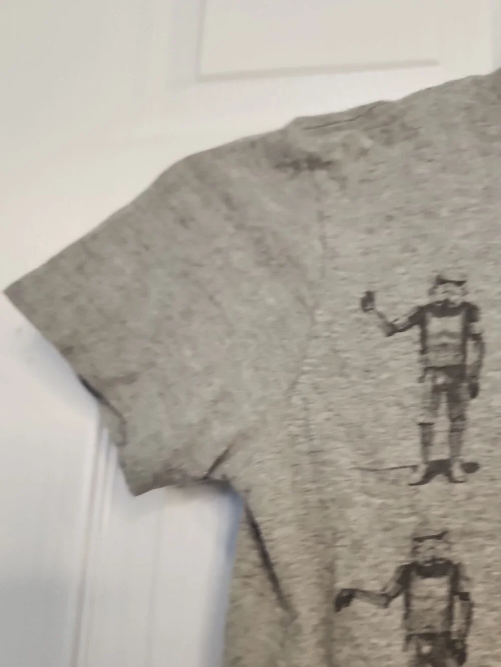 Old Navy Grey Robot Grid Short Sleeve Tee
